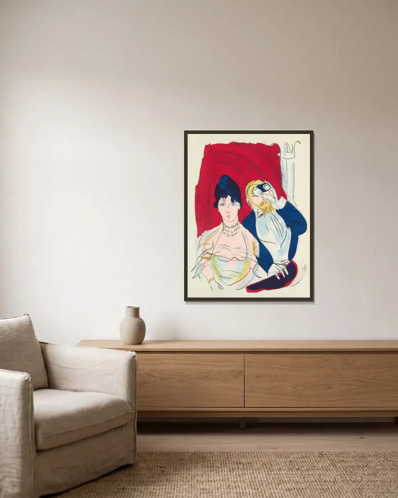 Madrigaux pl 13 av Raoul Dufy inramad på en vägg