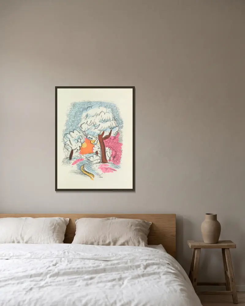 Madrigaux pl 20 av Raoul Dufy inramad på en vägg