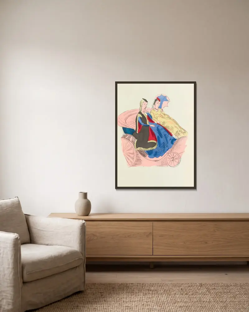 Madrigaux pl 3 av Raoul Dufy inramad på en vägg