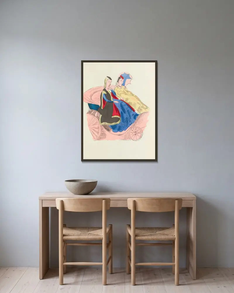 Madrigaux pl 3 av Raoul Dufy inramad på en vägg