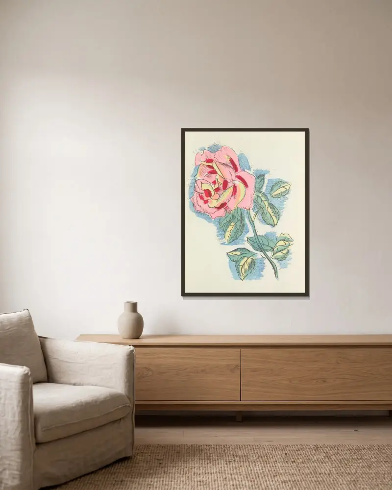 Madrigaux pl 4 av Raoul Dufy inramad på en vägg