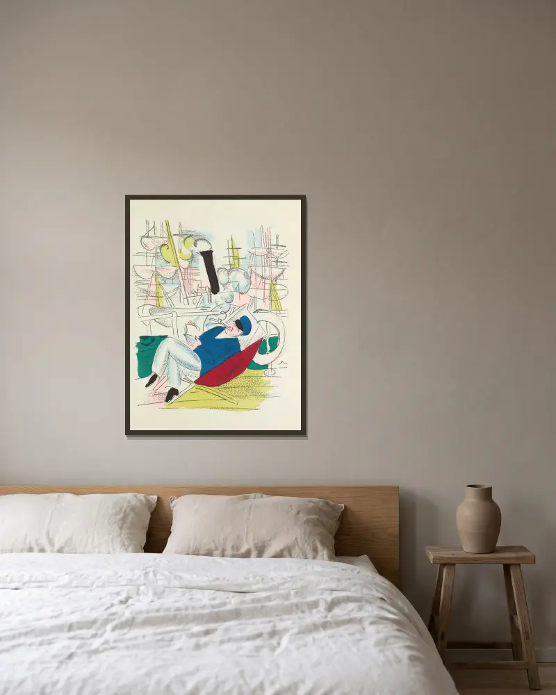 Madrigaux pl 7 av Raoul Dufy inramad på en vägg