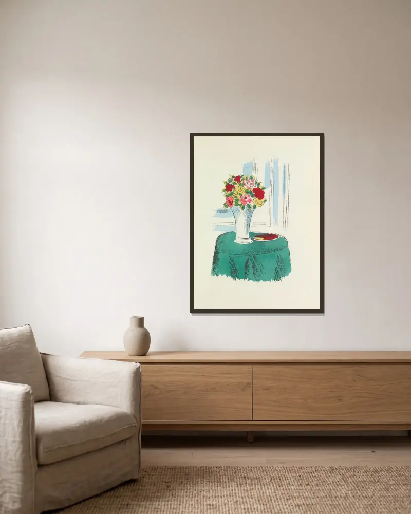 Madrigaux pl 8 av Raoul Dufy inramad på en vägg