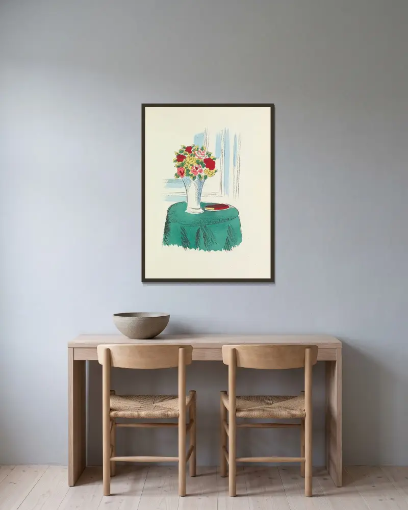 Madrigaux pl 8 av Raoul Dufy inramad på en vägg