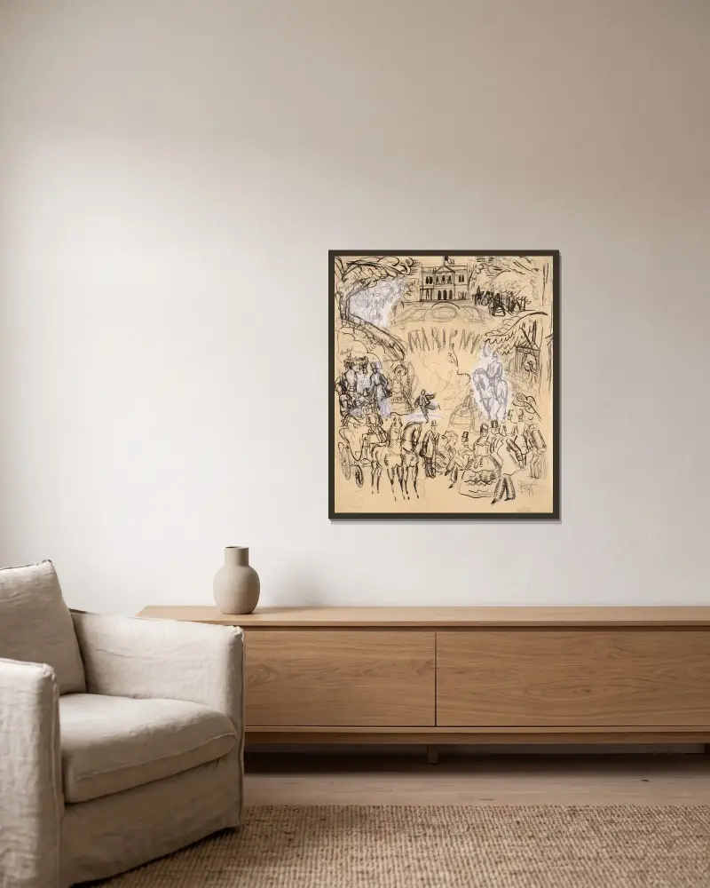 Marigny av Raoul Dufy inramad på en vägg
