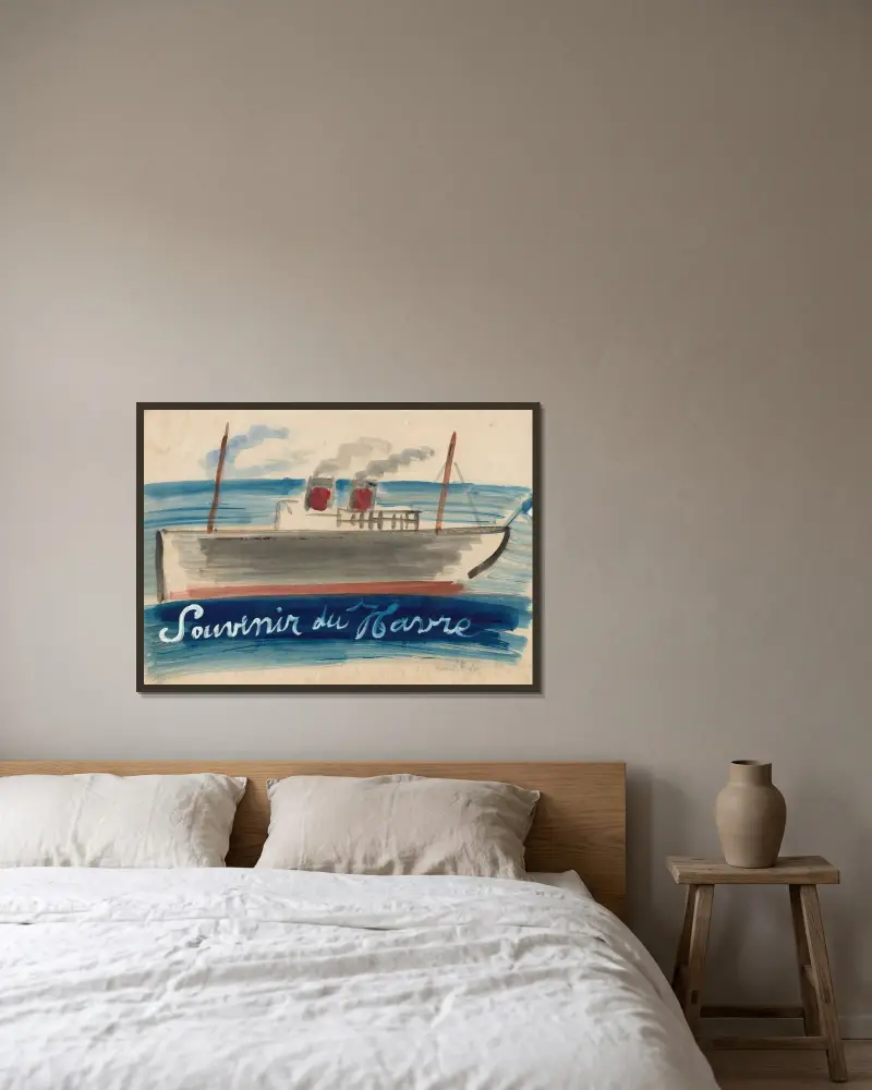Minnesbild från Le Havre av Raoul Dufy inramad på en vägg