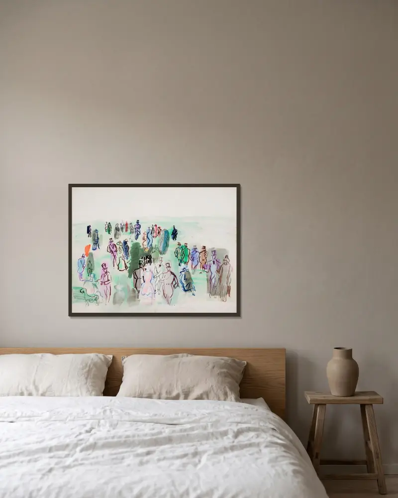På gräsmattan av Raoul Dufy inramad på en vägg