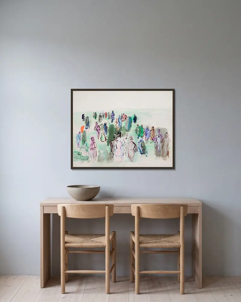 På gräsmattan av Raoul Dufy inramad på en vägg