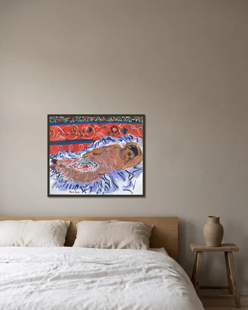 Den hinduiska modellen av Raoul Dufy inramad på en vägg