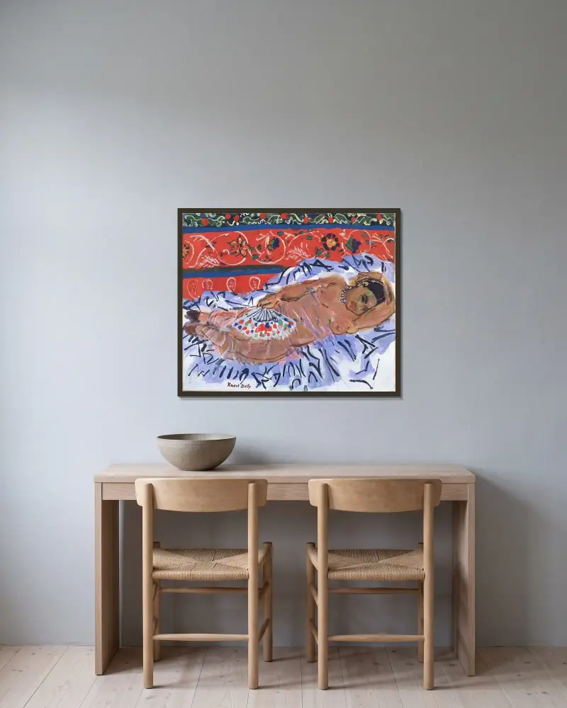 Den hinduiska modellen av Raoul Dufy inramad på en vägg