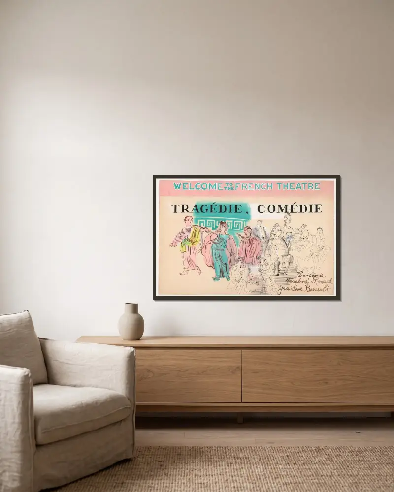 Tragédie-Comédie av Raoul Dufy inramad på en vägg