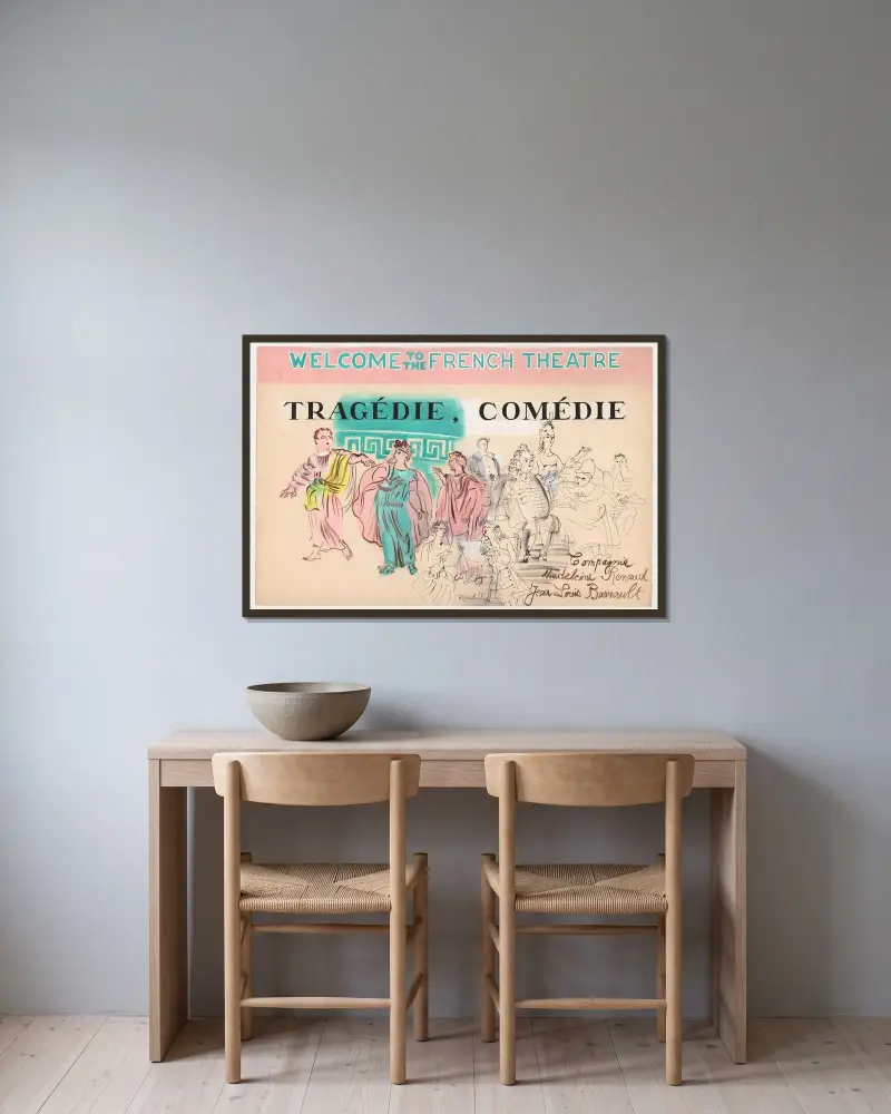Tragédie-Comédie av Raoul Dufy inramad på en vägg