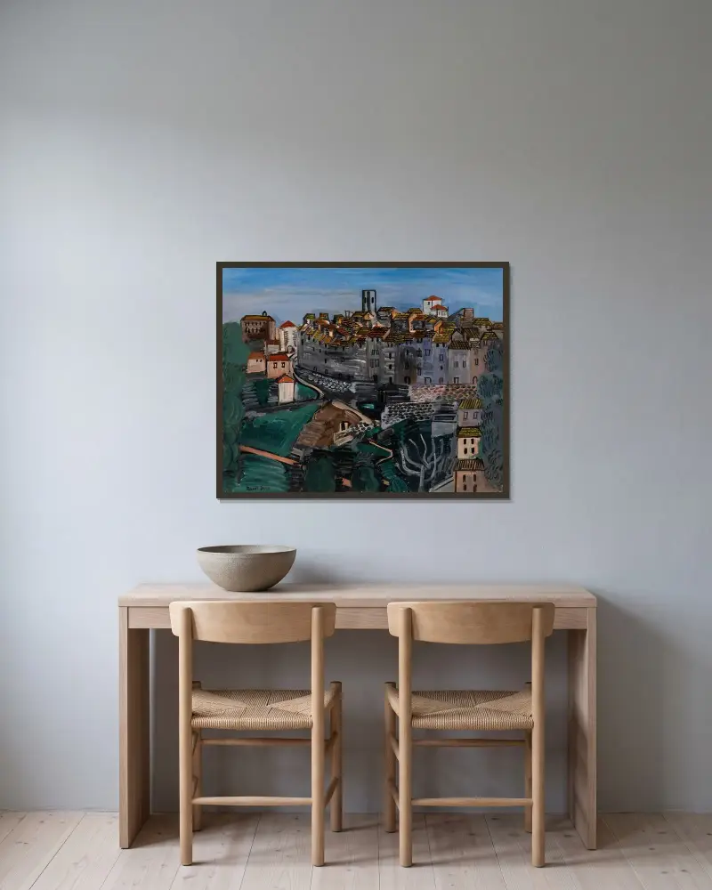 Vence av Raoul Dufy inramad på en vägg