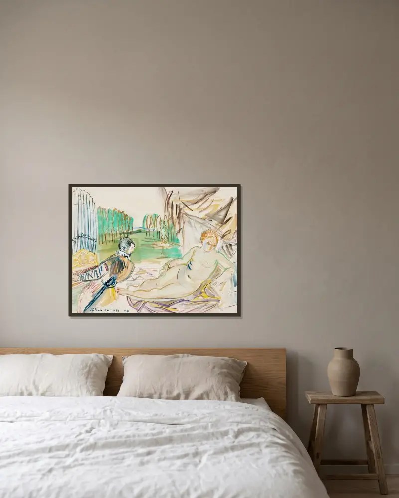 Venus återskapad av musiken av Raoul Dufy inramad på en vägg