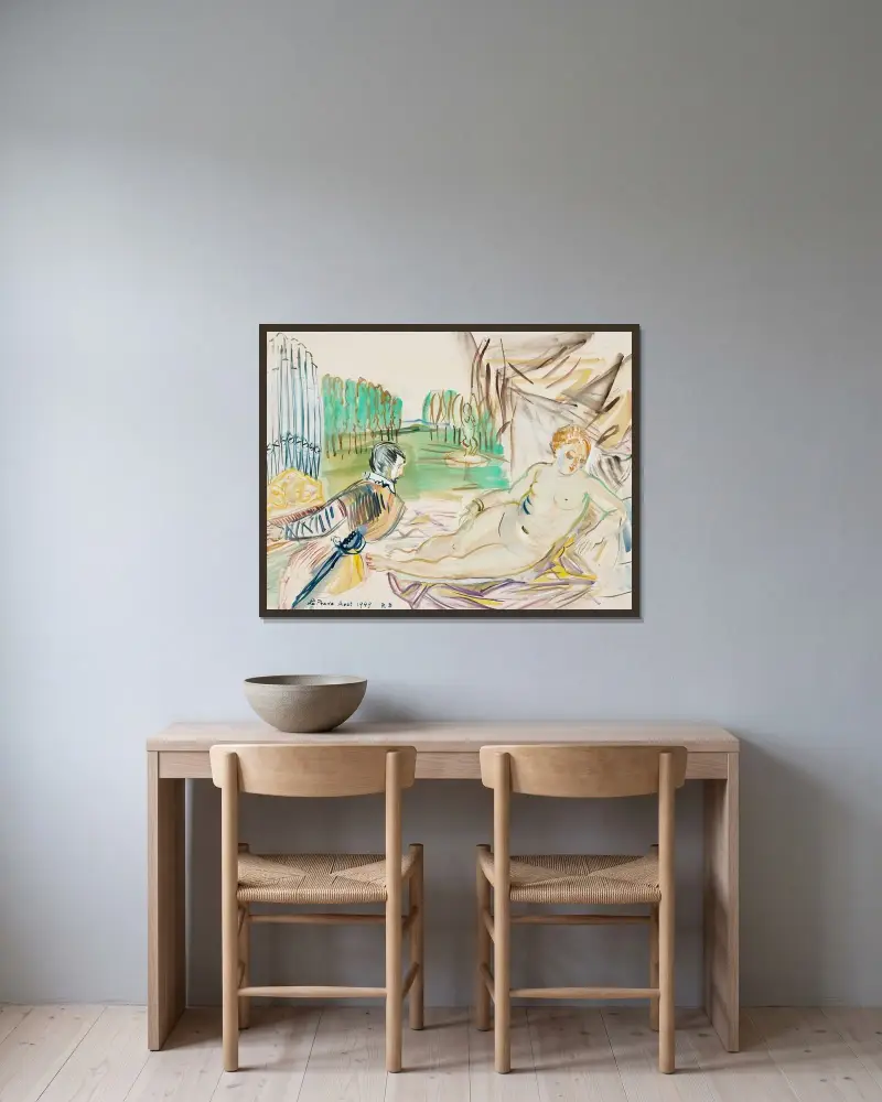 Venus återskapad av musiken av Raoul Dufy inramad på en vägg