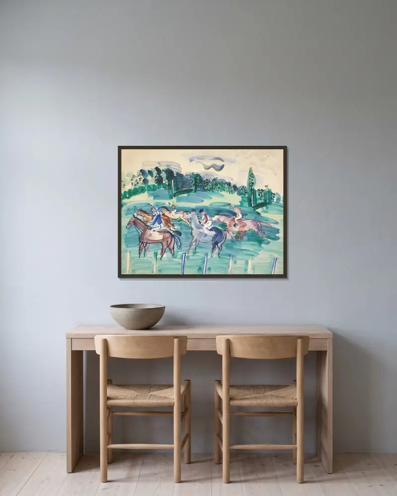 Mot avfärd av Raoul Dufy inramad på en vägg