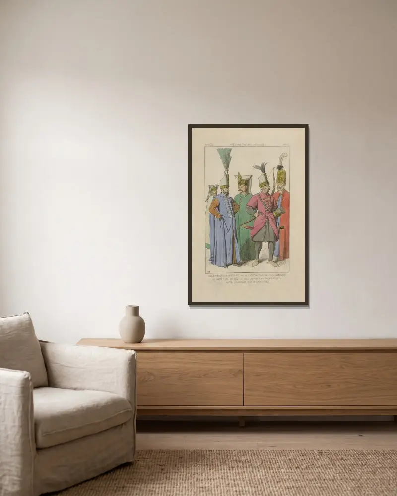 Boluch-Bassi, Chef der Janitscharen von Raphaël Jacquemin gerahmt an einer Wand