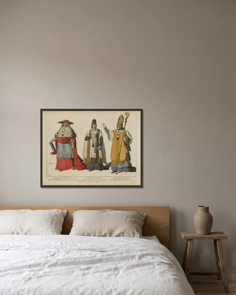 Dominique de Laroche Foucauld, Kardinal und Erzbischof von Rouen, Abt von Clany und Fécamp von Raphaël Jacquemin gerahmt an einer Wand
