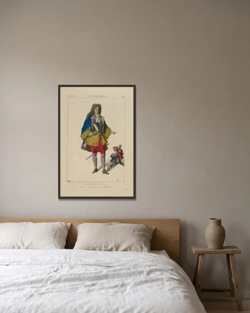 Le maréchal de Catinat. D’après la collection dite de Bonnart. XVIIe siècle, costumes militaires, infanterie, France. av Raphaël Jacquemin inramad på en vägg