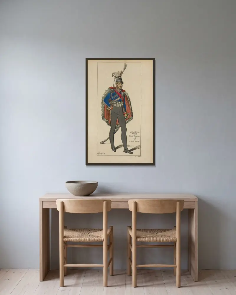 Marschall Fürst Poniatowski. 1813. Nach Aubry. von Raphaël Jacquemin gerahmt an einer Wand