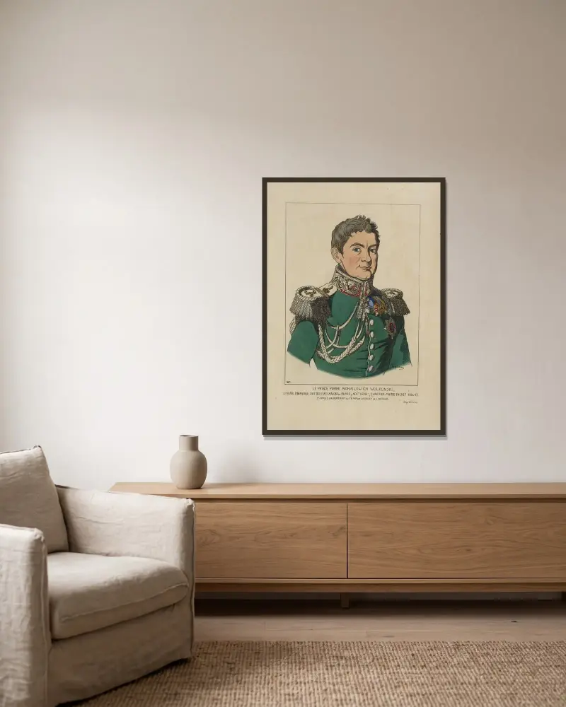 Prinz Pierre Michailowich Wolkonski von Raphaël Jacquemin gerahmt an einer Wand