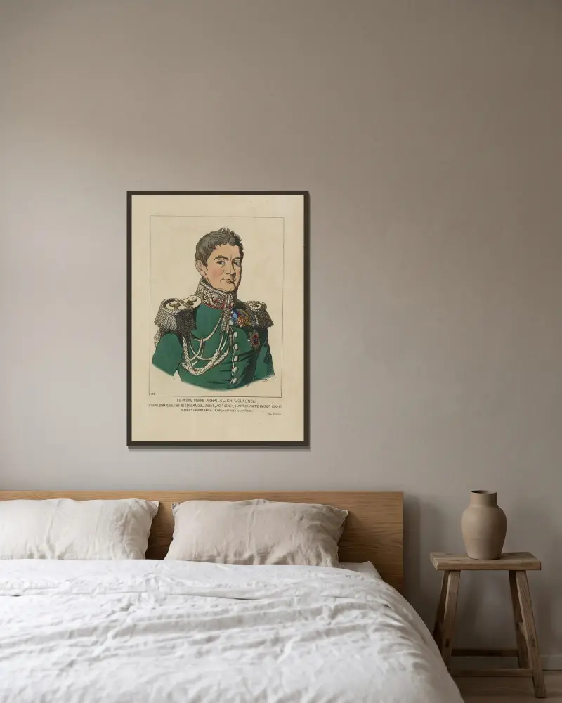 Prinz Pierre Michailowich Wolkonski von Raphaël Jacquemin gerahmt an einer Wand