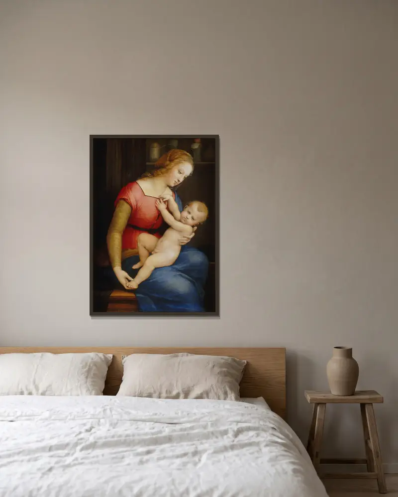 Orléansmadonna von Raphael gerahmt an einer Wand