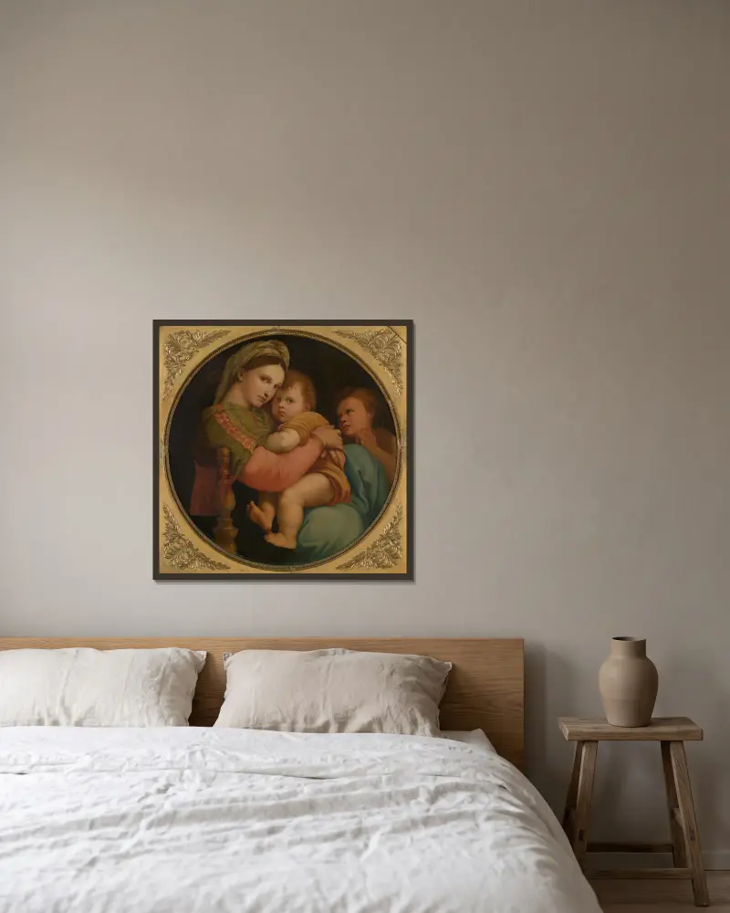Madonna, Raphael w ramie na ścianie