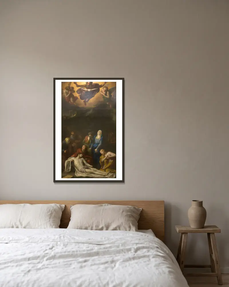 Die Kreuzabnahme von Anton Raphael Mengs gerahmt an einer Wand