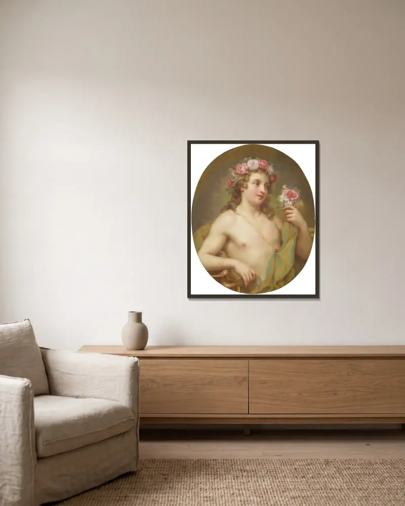Pleasure av Anton Raphael Mengs inramad på en vägg