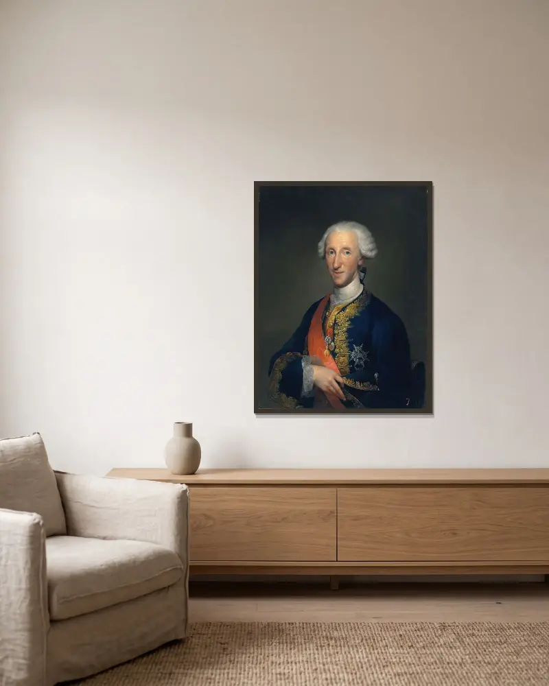 Porträtt av Don Luis de Borbón, spansk infant av Anton Raphael Mengs inramad på en vägg