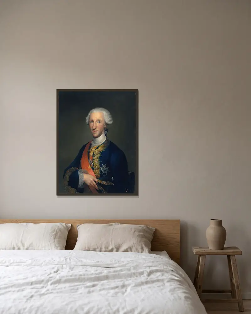 Porträtt av Don Luis de Borbón, spansk infant av Anton Raphael Mengs inramad på en vägg