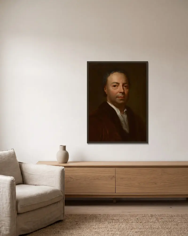 Porträtt av konstnärens far, Ismael Mengs av Anton Raphael Mengs inramad på en vägg