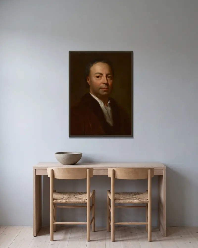Porträtt av konstnärens far, Ismael Mengs av Anton Raphael Mengs inramad på en vägg