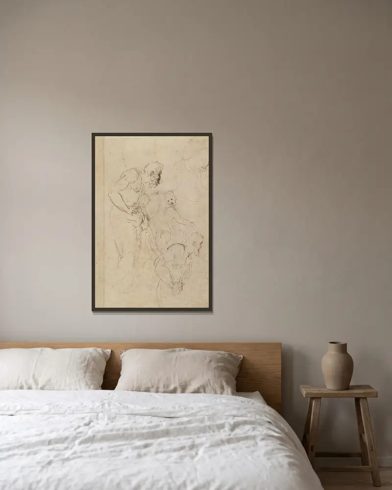 Studien zur Disputa, 1509 – Nr. 2 von Raphael gerahmt an einer Wand
