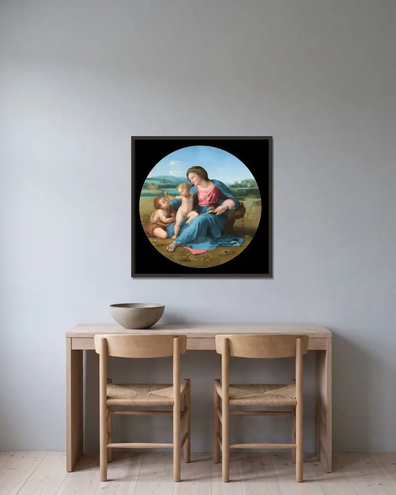 Alba-Madonna von Raphael gerahmt an einer Wand