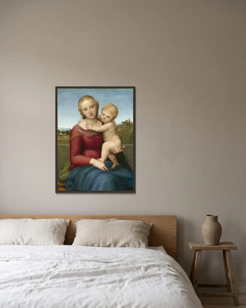 Malá Cowperova madona, Raphael v rámu na stěně