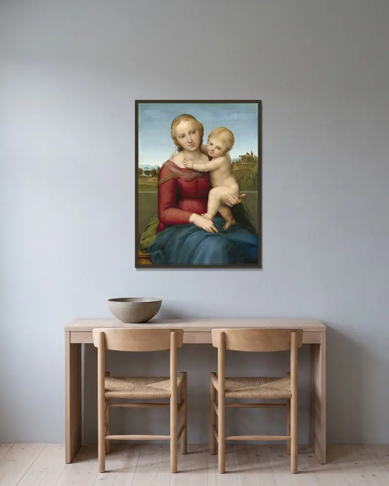 Malá Cowperova madona, Raphael v rámu na stěně