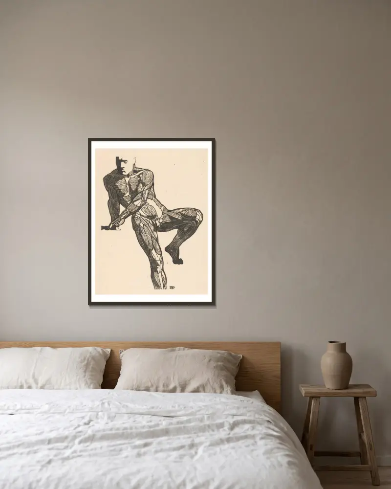 Study of the chest, abdominal, and leg muscles av Reijer Stolk inramad på en vägg