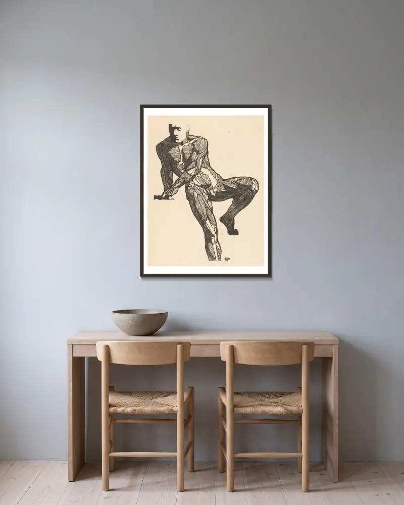 Study of the chest, abdominal, and leg muscles av Reijer Stolk inramad på en vägg