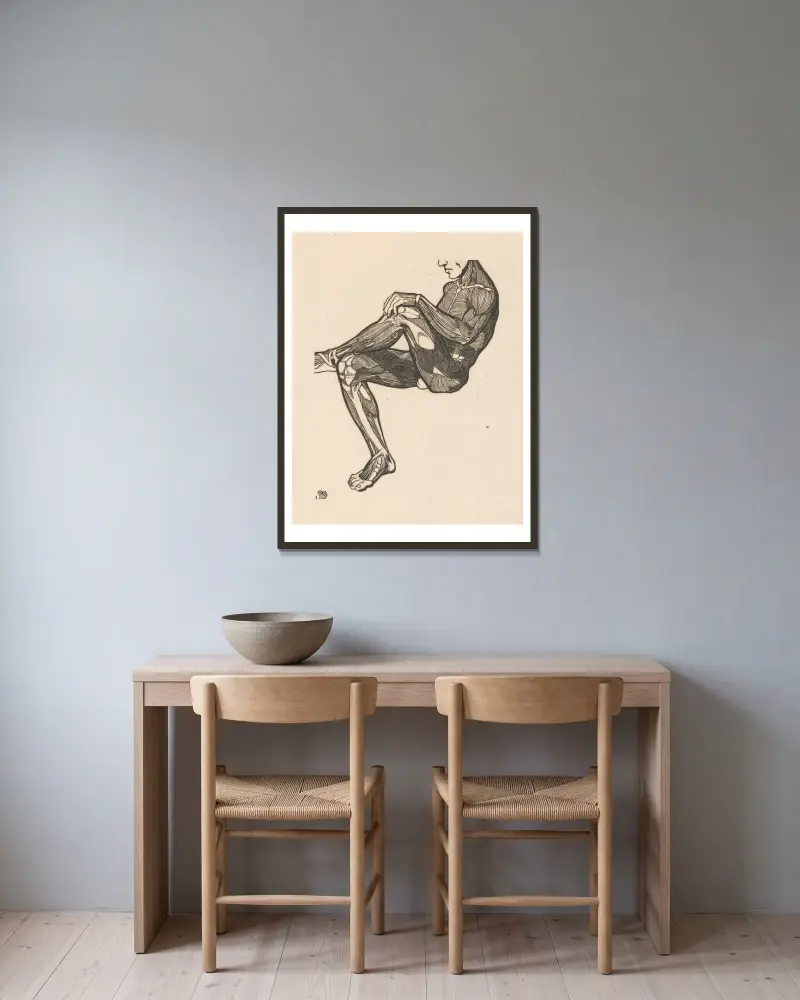 Study of the leg and arm muscles. – nr 1 av Reijer Stolk inramad på en vägg