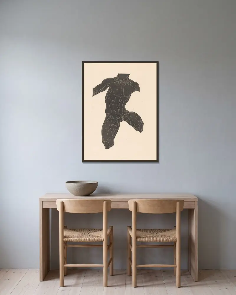 Study of the neck, abdominal, and thigh muscles – nr 2 av Reijer Stolk inramad på en vägg