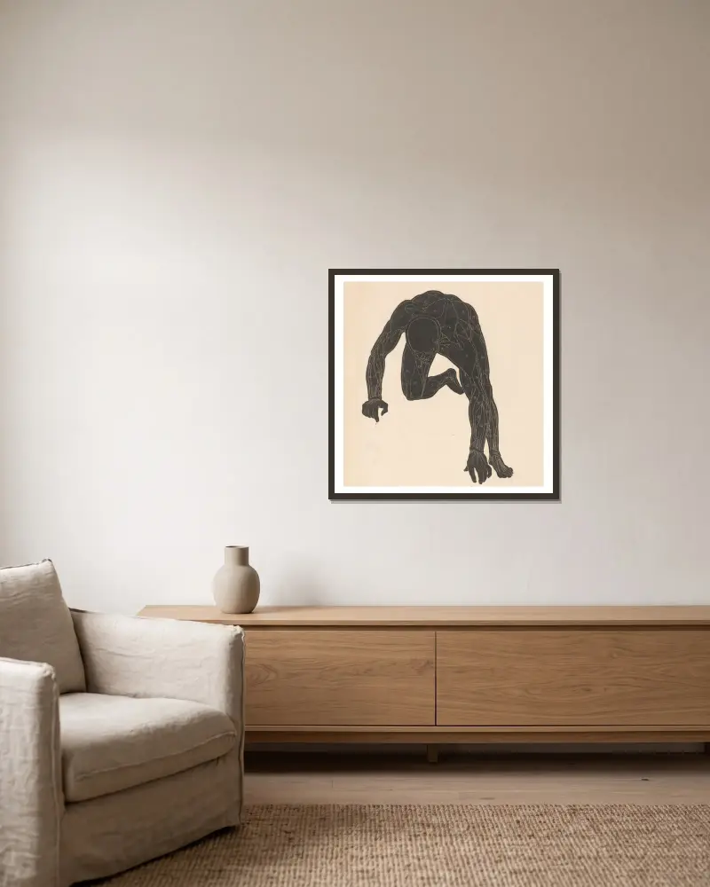 Study of the neck, arm, and leg muscles – nr 1 av Reijer Stolk inramad på en vägg