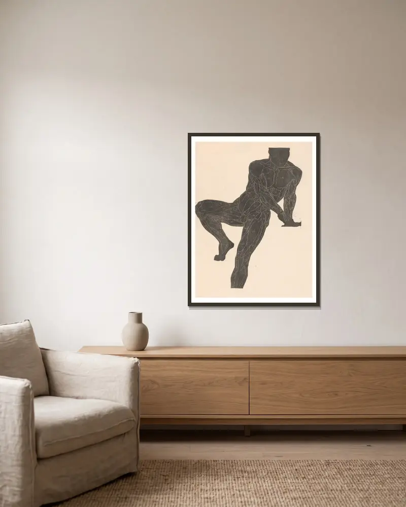Study of the pectoral, abdominal, and leg muscles av Reijer Stolk inramad på en vägg