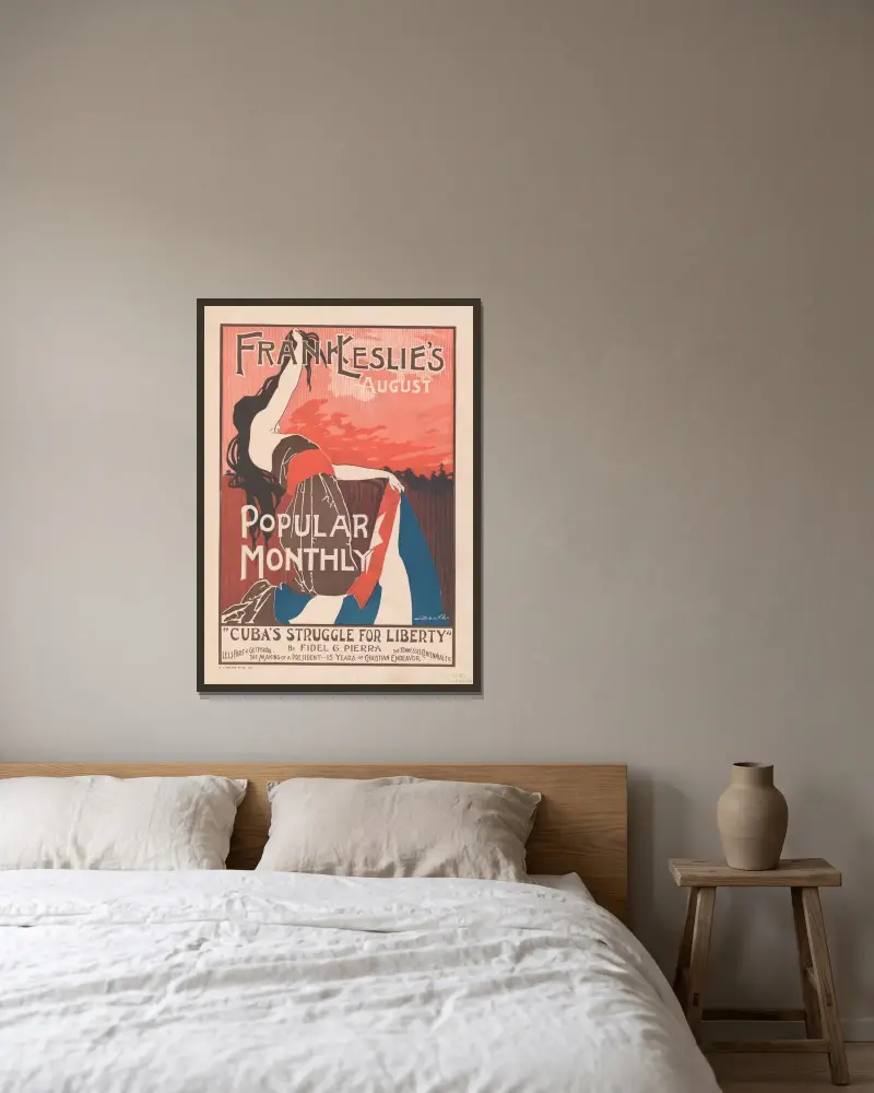 Frank Leslie's popular monthly för augusti av George Reiter Brill inramad på en vägg