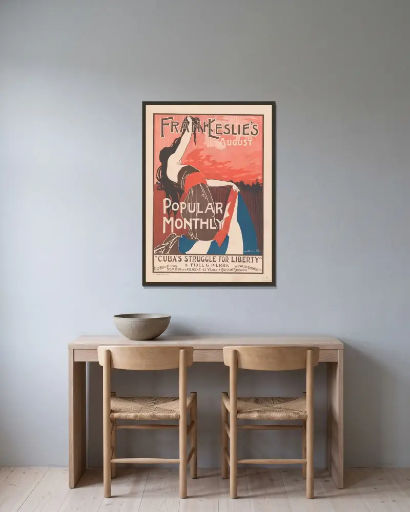 Frank Leslie's popular monthly för augusti av George Reiter Brill inramad på en vägg