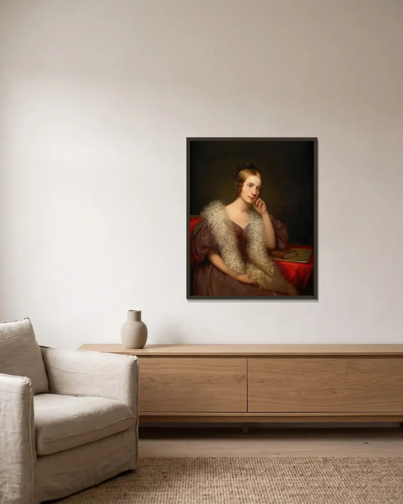 Caroline Louisa Pratt Bartlett av Rembrandt Peale inramad på en vägg
