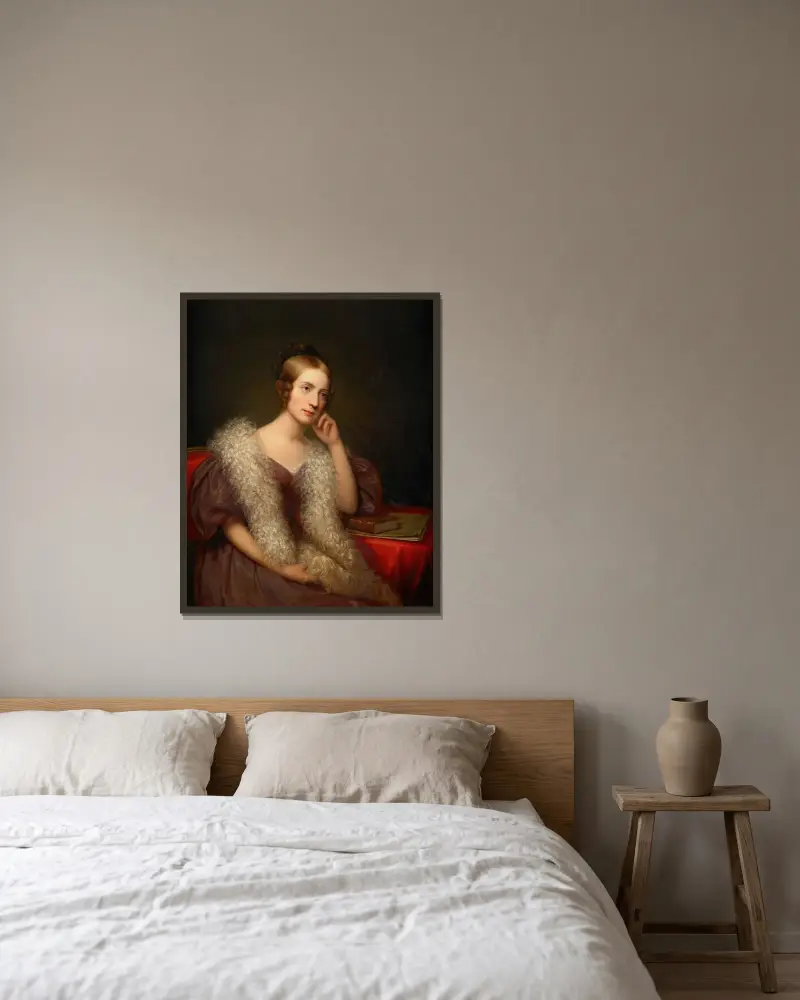 Caroline Louisa Pratt Bartlett av Rembrandt Peale inramad på en vägg