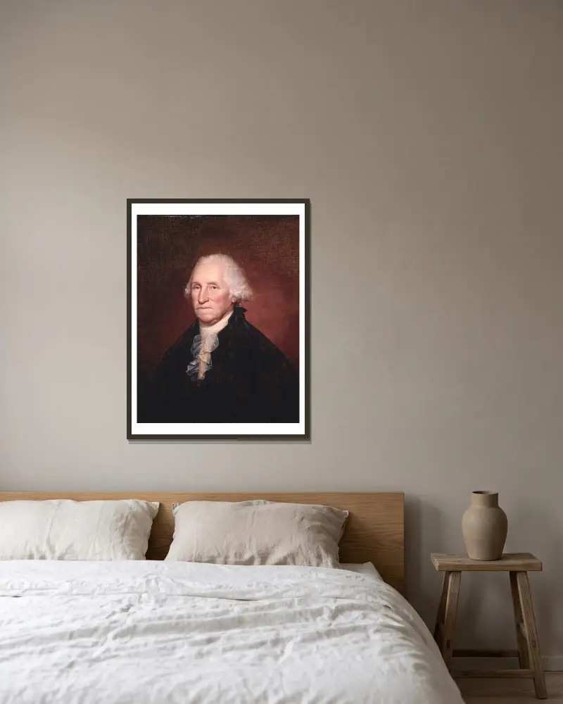 George Washington (The Gadsden-Morris-Clarke Portrait), 1795 av Rembrandt Peale inramad på en vägg