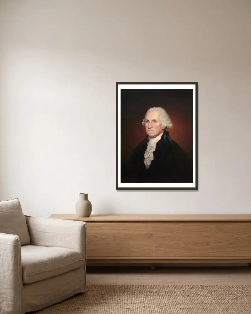 George Washington – Nr. 1 von Rembrandt Peale gerahmt an einer Wand